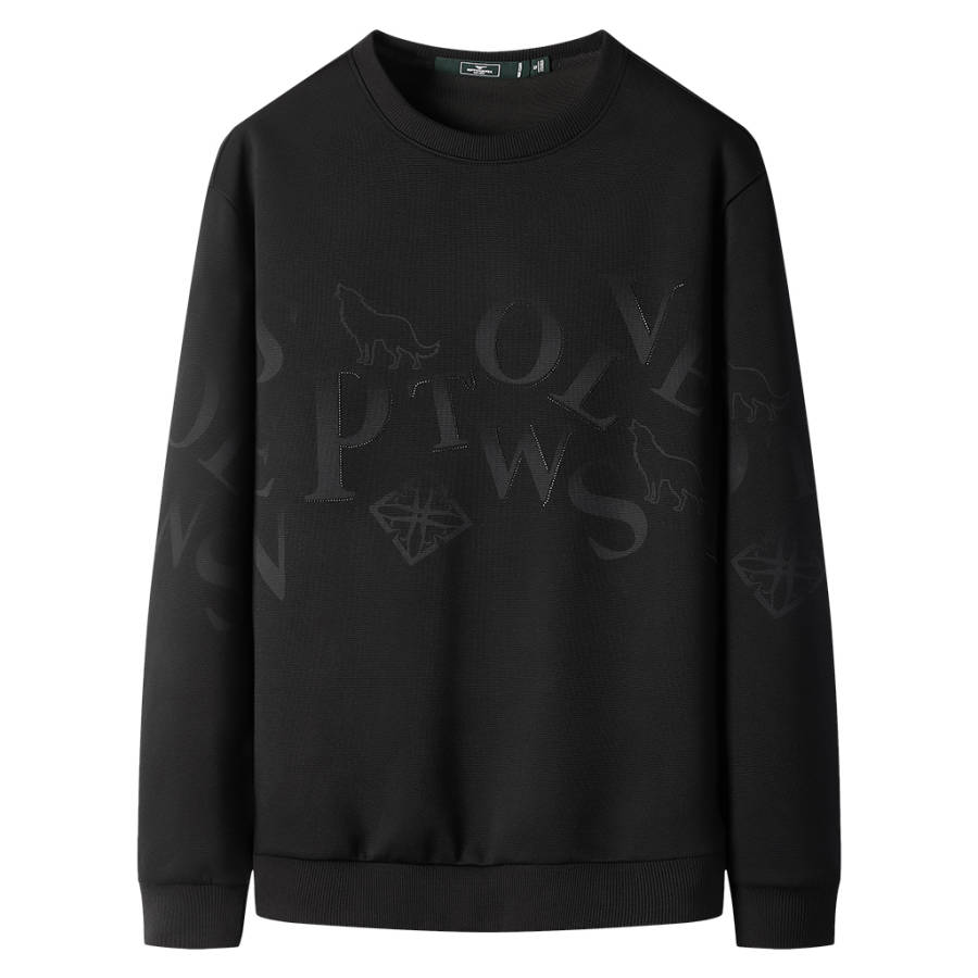SEPTWOLVES SEPTWOLVES Sweatshirts Unisex Black Crew Neck Moderate Regular