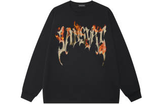 SANSYAS T Shirts Unisex Black Crew Neck Heavyweight