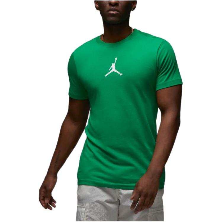 Jordan Jordan T Shirts Men's Green Crew Neck Moderate Straight Fit