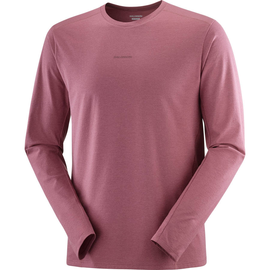 SALOMON T Shirts Men's Gray Pink Crew Neck Moderate