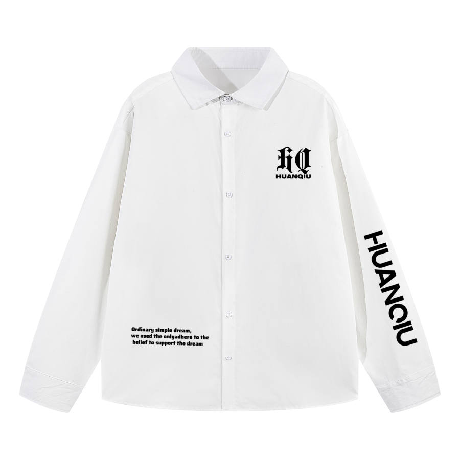 HUANQIU Shirts Unisex Lapel Moderate Shirt