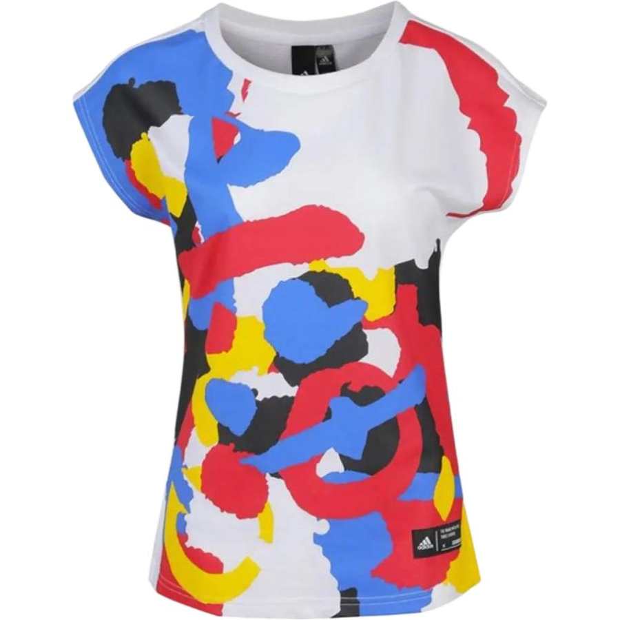 Adidas Adidas T Shirts Women's White Crew Neck Moderate Straight Fit