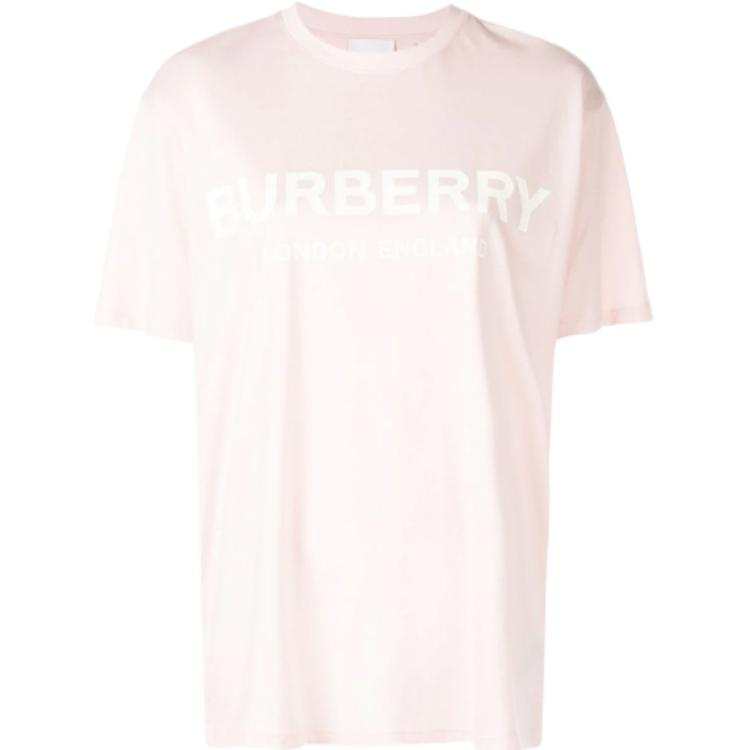Burberry T Shirts Women's Pink Crew Neck Moderate