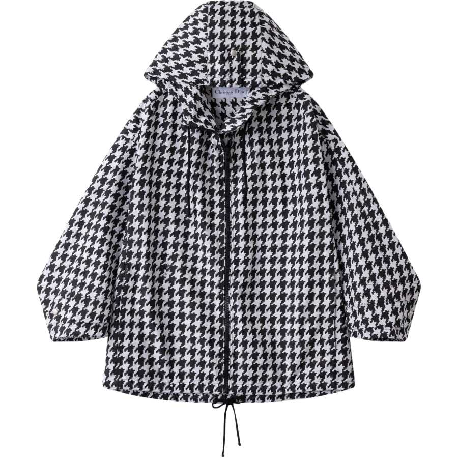 DIOR Coats Women's Black Hooded Non Detachable