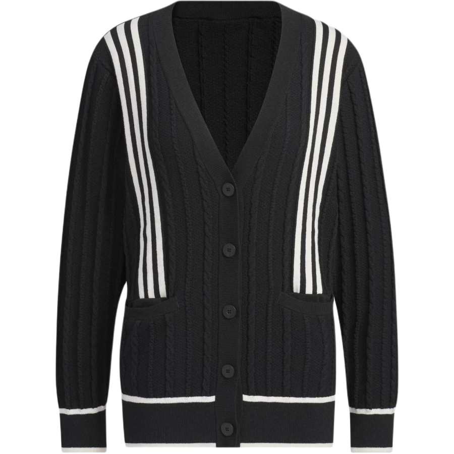 Adidas Adidas Primeknit Cable Pattern Cardigan Knitwear Women's Black