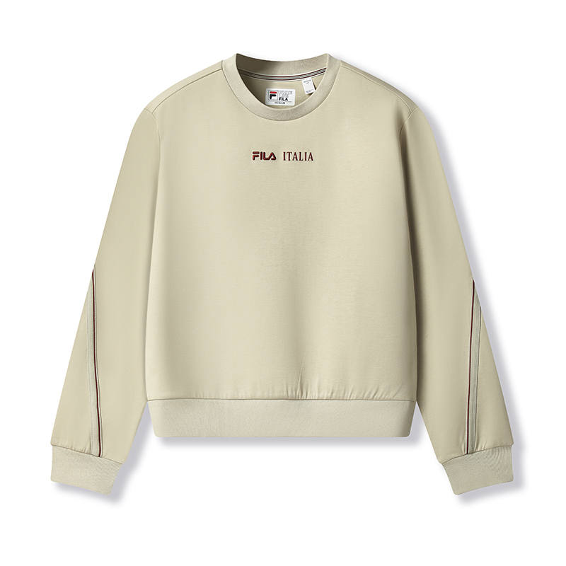 FILA WHITE Sweatshirts Women's Tide Foam Gray GY Crew Neck Moderate Other