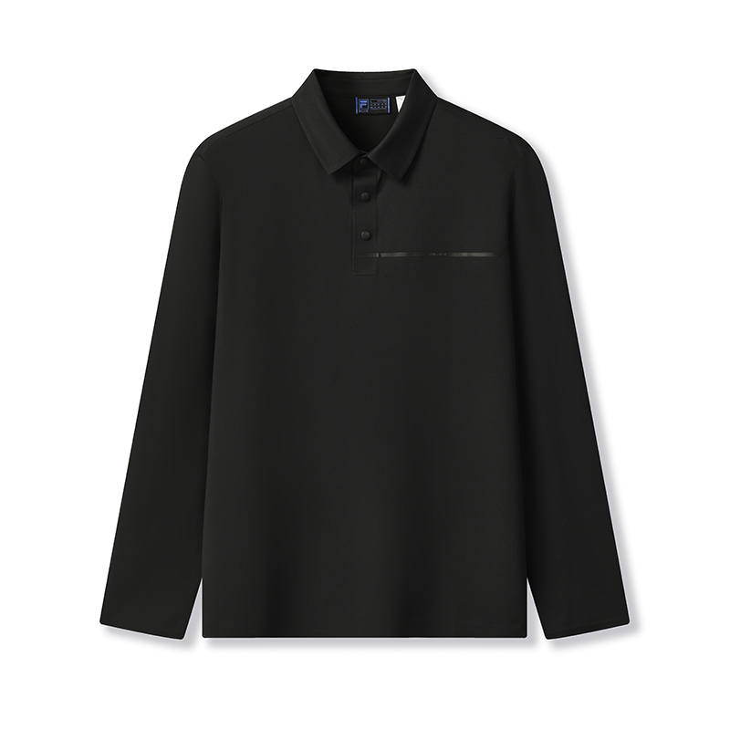 FILA Polo Shirts Men's Jet Black Polo Collar Moderate