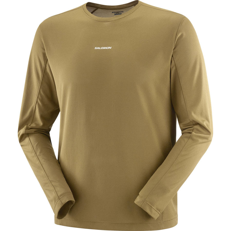 SALOMON T Shirts Men's Olive Green Crew Neck Moderate