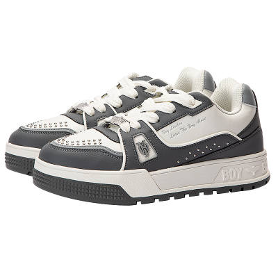 Boy London Pu Breathable Low top Casual Shoes Unisex Gray