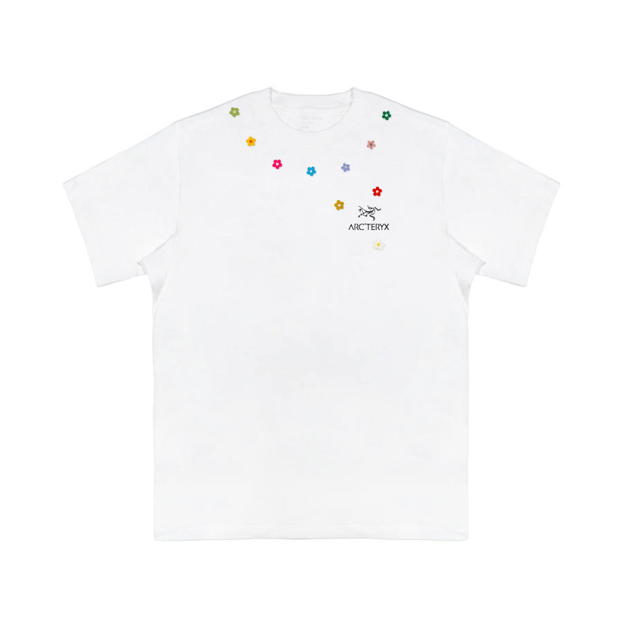 Arcteryx T Shirts Unisex Ivory White/Black/White Light/Black Crew Neck Thin