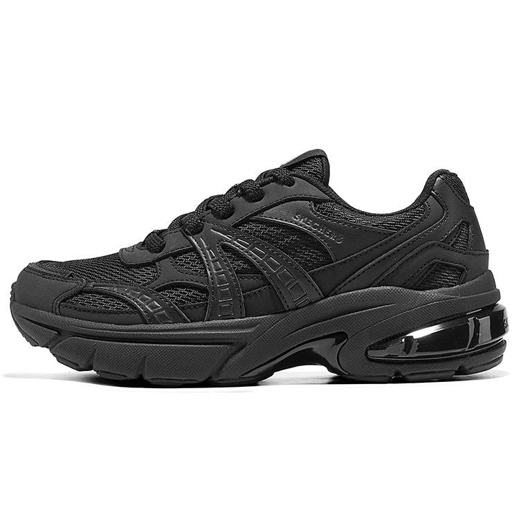 Skechers SHADOW Moonlit Sneakers Breathable Support Height Increasing Chunky Sneakers Women's Black
