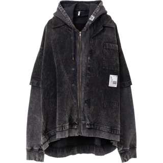 Maison Mihara Yasuhiro Drawstring Layered Corduroy Hoodie