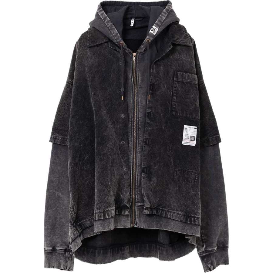 Maison Mihara Yasuhiro Drawstring Layered Corduroy Hoodie