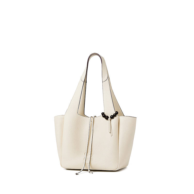 GUANYI Cow Leather Tote Handbag, Shoulder Bag Women's White/Black/Brown