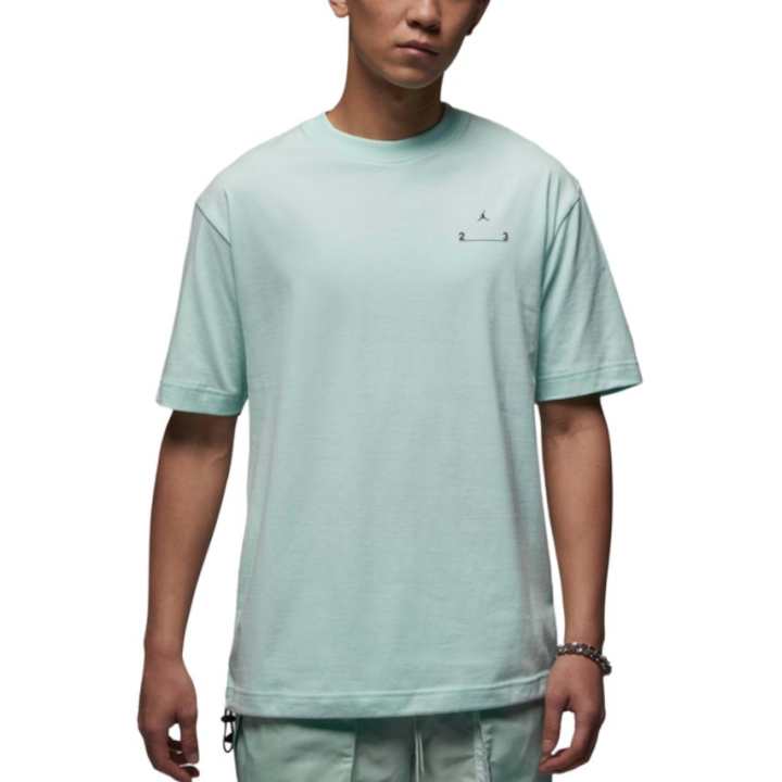 Jordan Jordan T Shirts Men's Cyan Crew Neck Moderate Straight Fit