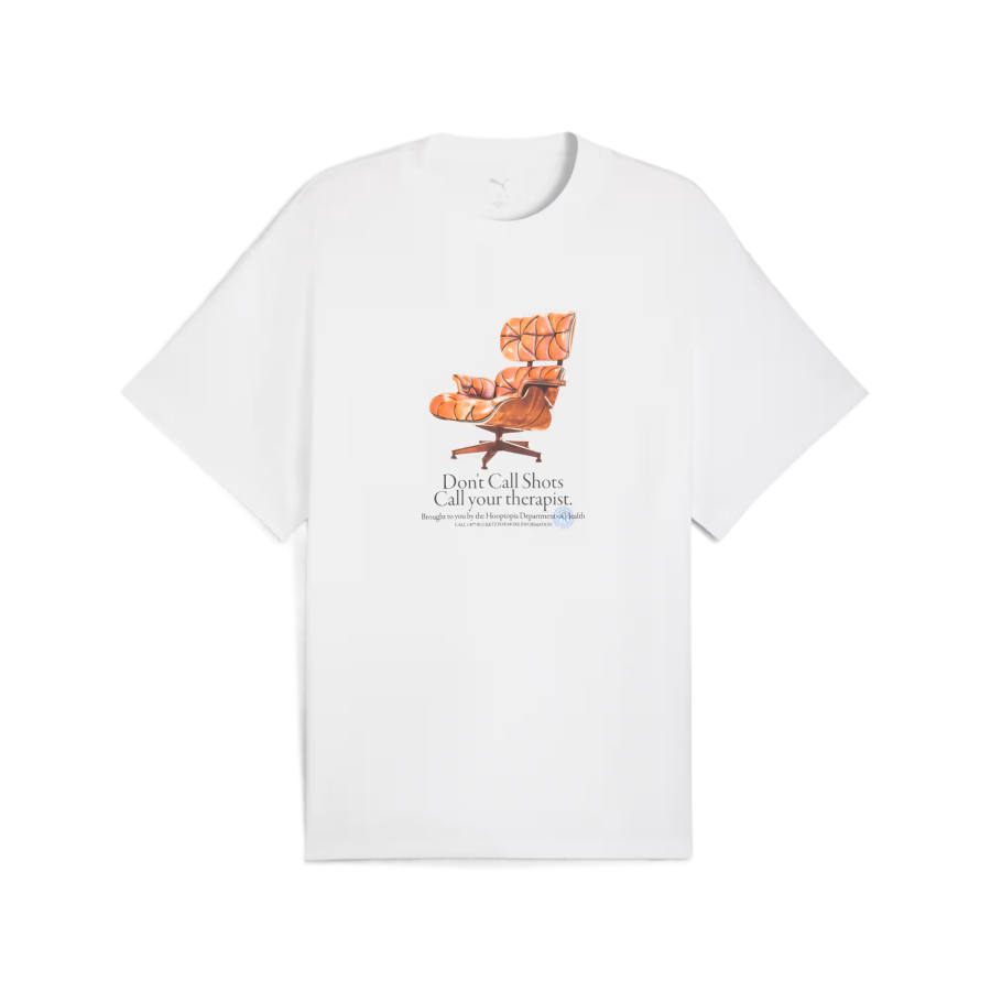 PUMA T Shirts Men's White Crew Neck Moderate