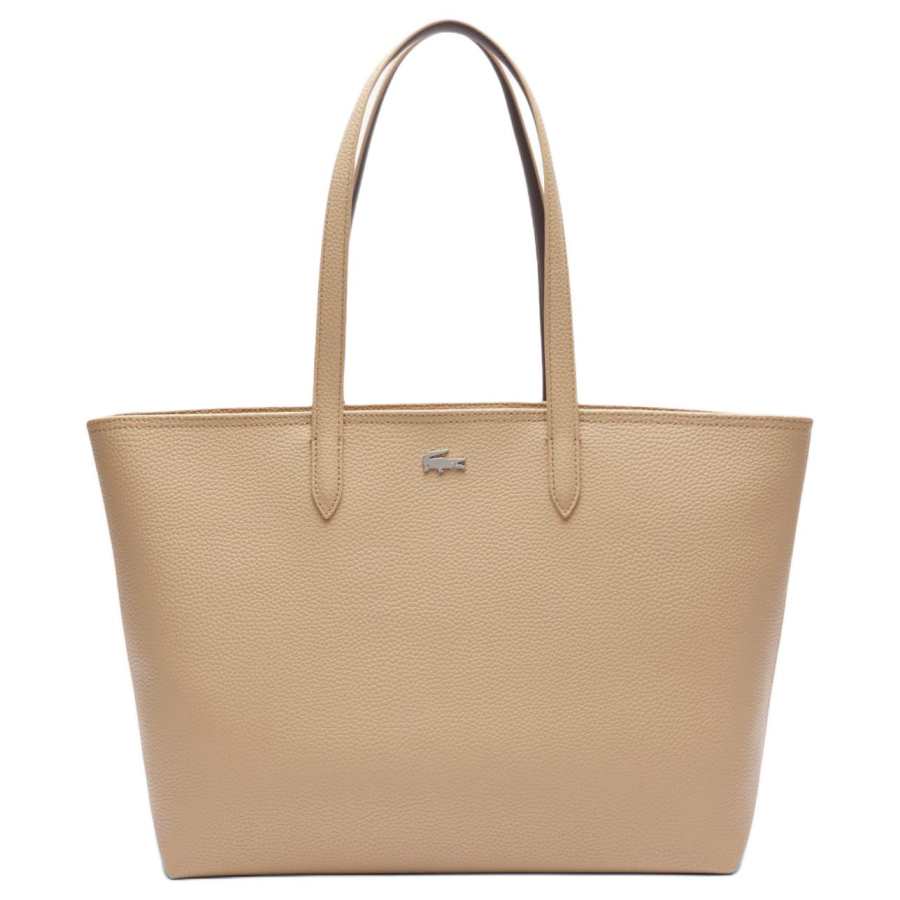 LACOSTE PVC Tote Bag, Shopping Bag, Shoulder Bag Women's Beige