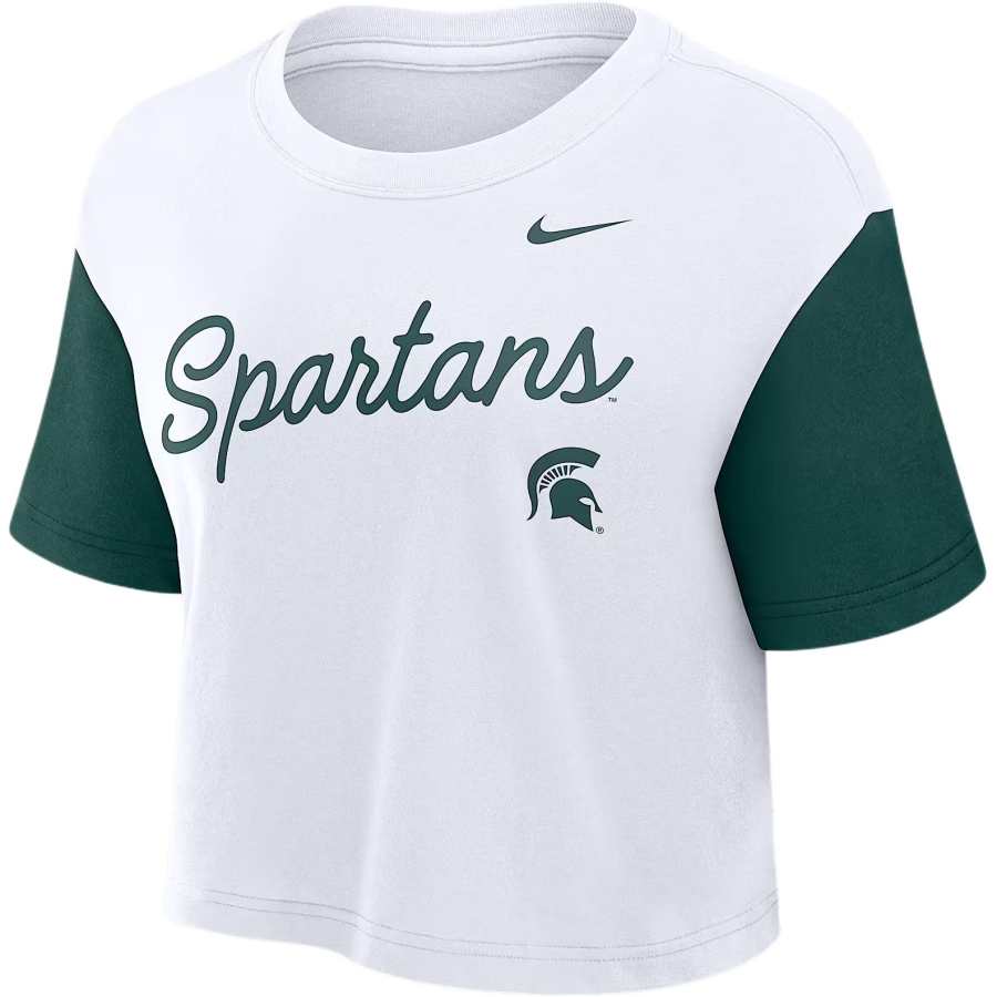 Nike Nike Michigan State Script Women's Nike Dri-FIT College Cropped T-Shirt