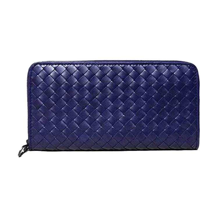 Bottega Veneta Cow Leather Wallet Unisex Blue