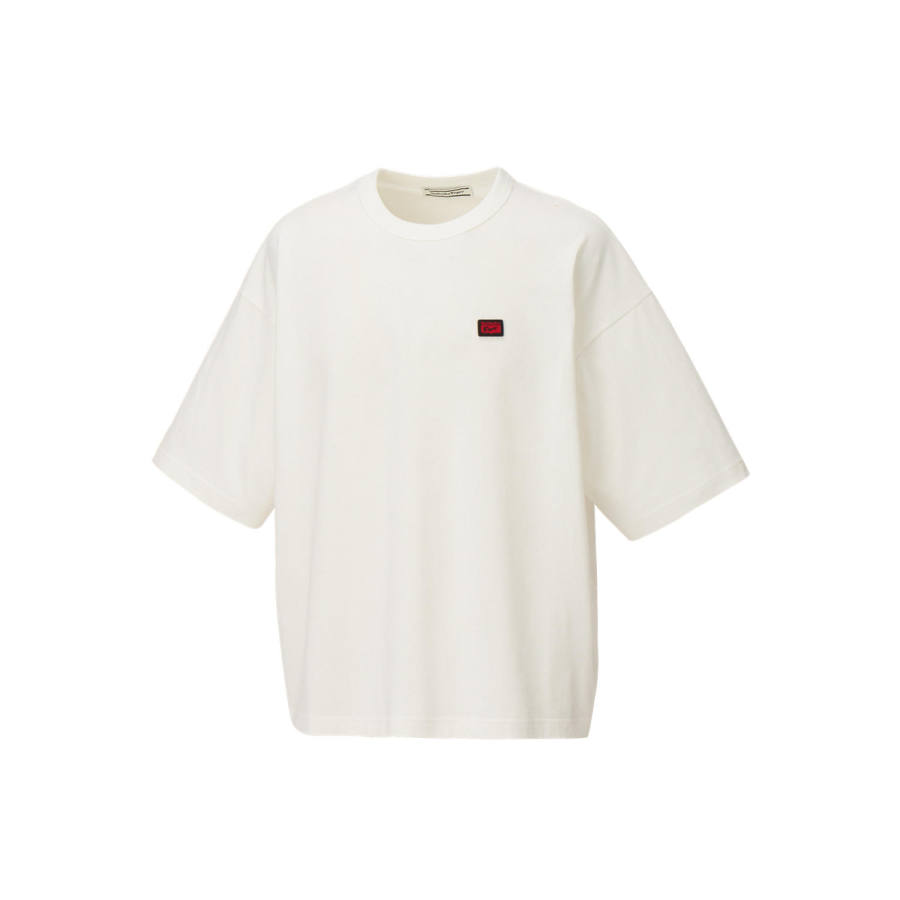 Onitsuka Tiger T Shirts Unisex White Crew Neck Moderate Straight Fit