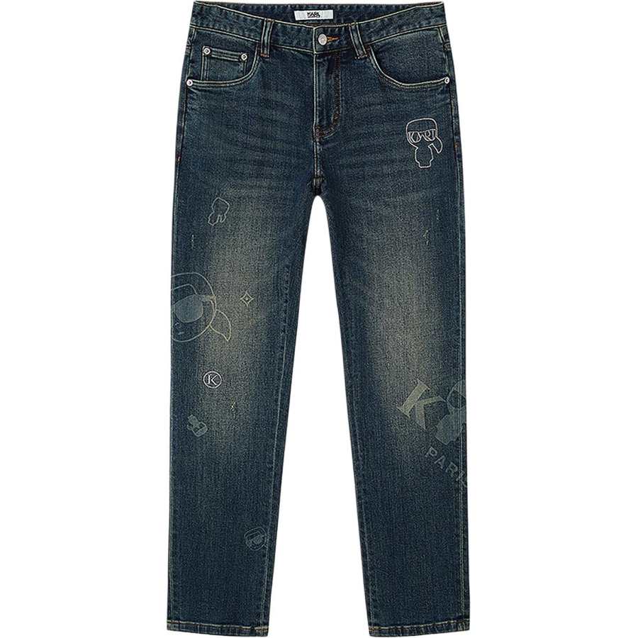 KARL LAGERFELD / Karl Lagerfeld Jeans Men's Blue Moderate Straight Fit Pants