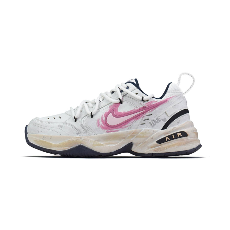 Nike Nike Air Monarch 4 Abrasion Resistant Low top Chunky Sneakers Unisex White Pink