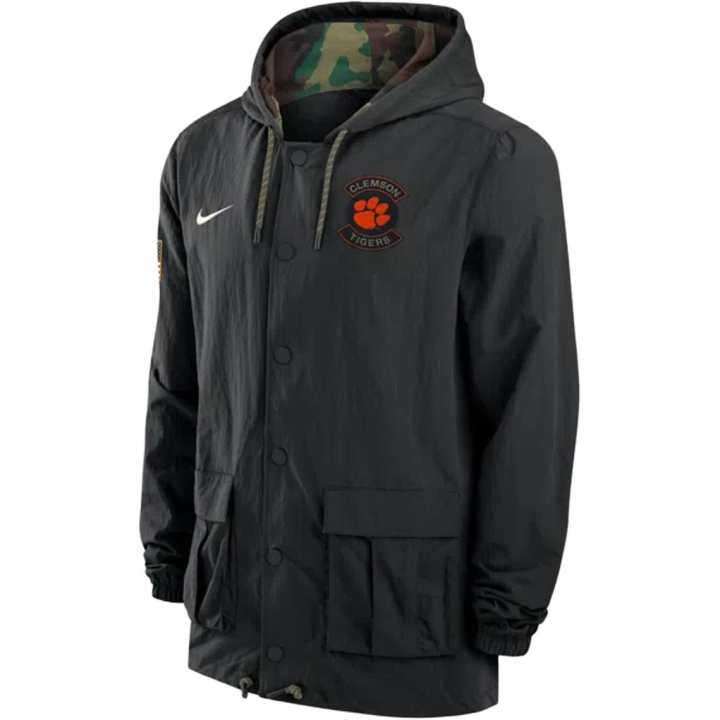 Nike Nike Clemson Men's Nike Full-Snap Hooded Military Jacket