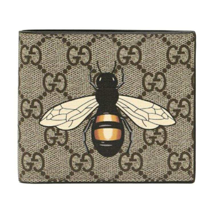 GUCCI GUCCI Canvas With Leather Wallet Men's Ebony