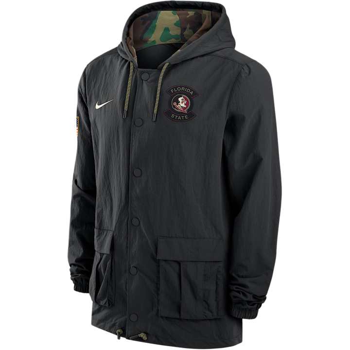 Nike Nike Florida State Men's Nike Full-Snap Hooded Military Jacket