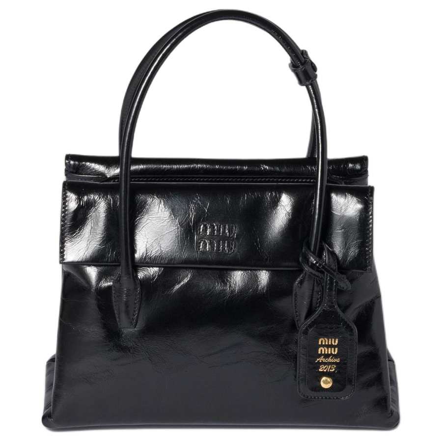 MIU MIU Calfskin Handbag Women's Black