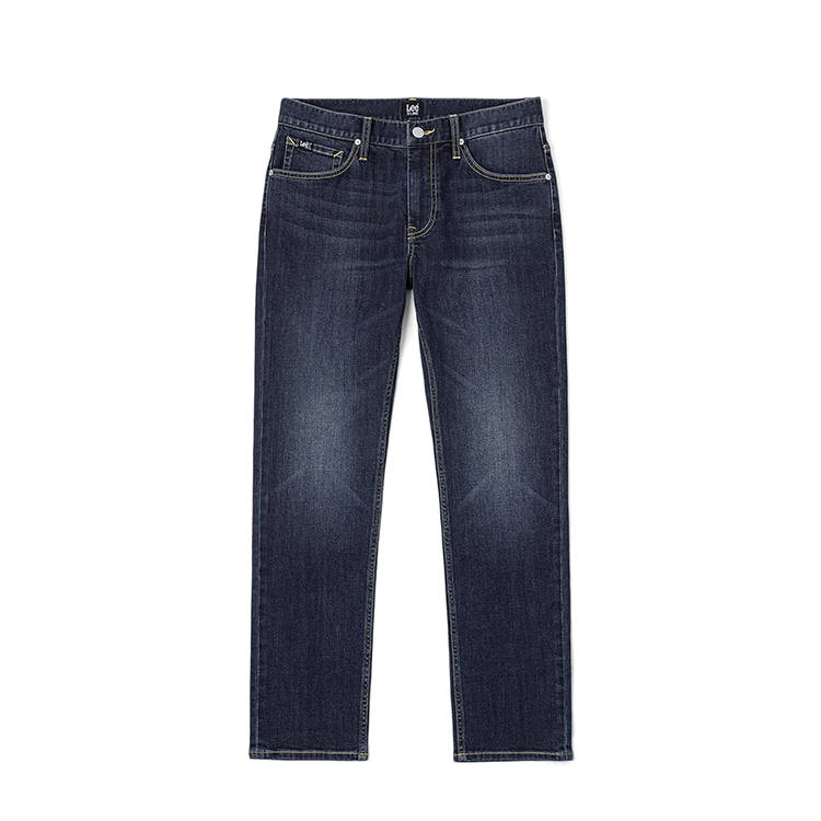 Lee Jeans Men's Dark Blue Moderate Straight Fit Pants