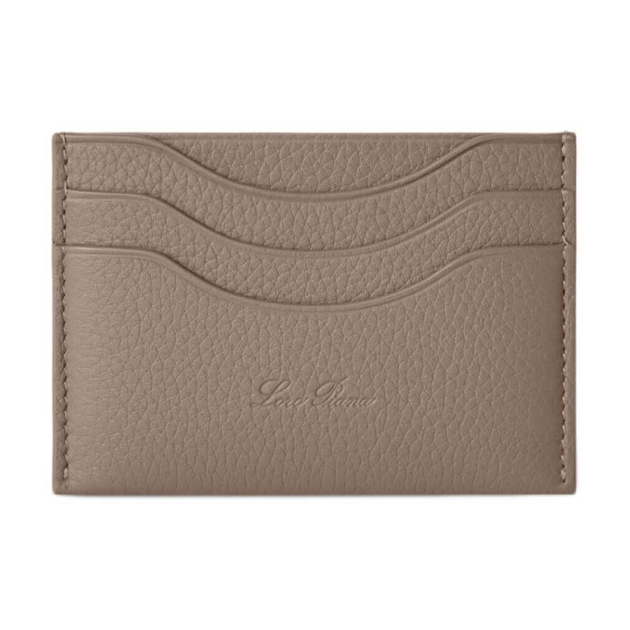 Loro Piana Cow Leather Card Holder Men's Warm Beige