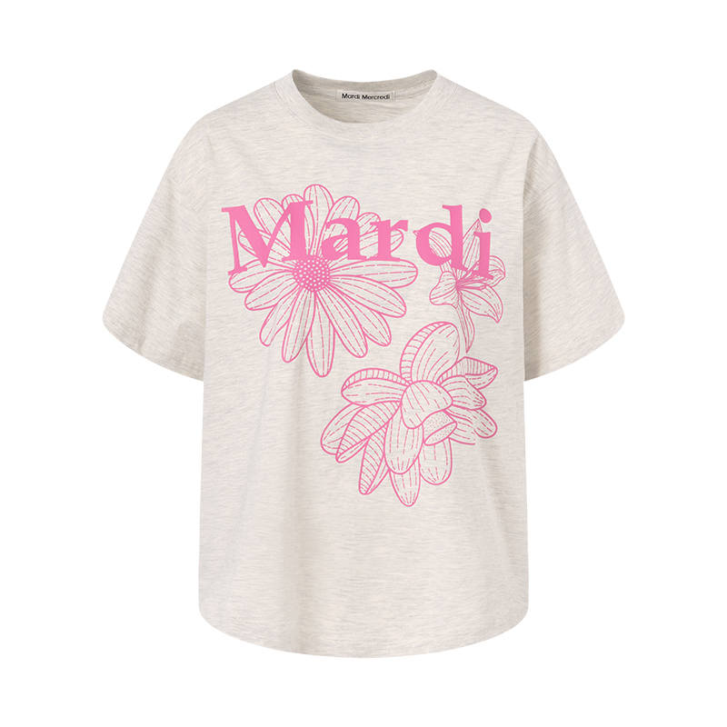 MARDI MERCREDI Three Flowers Collection SS25 T Shirt Women's Korean Style