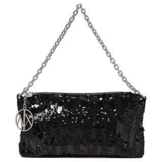 ARMANI EXCHANGEAE Zip Closure Polyester Handbag, Shoulder Bag Women's Black