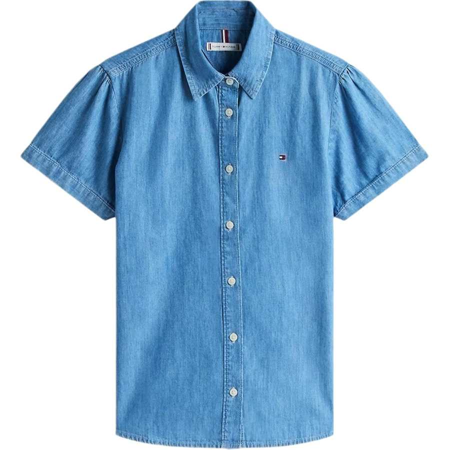 Tommy Hilfiger Shirts Women's Denim Blue Lapel