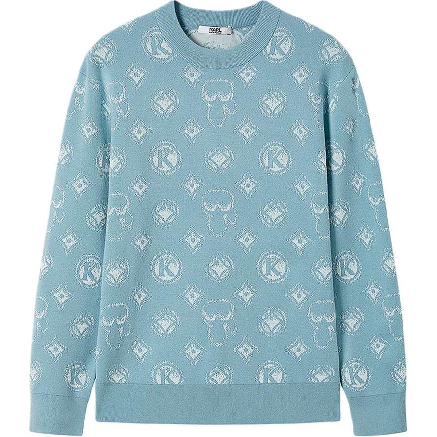 KARL LAGERFELD / Karl Lagerfeld Jeans Sweaters Men's Blue Crew Neck Moderate