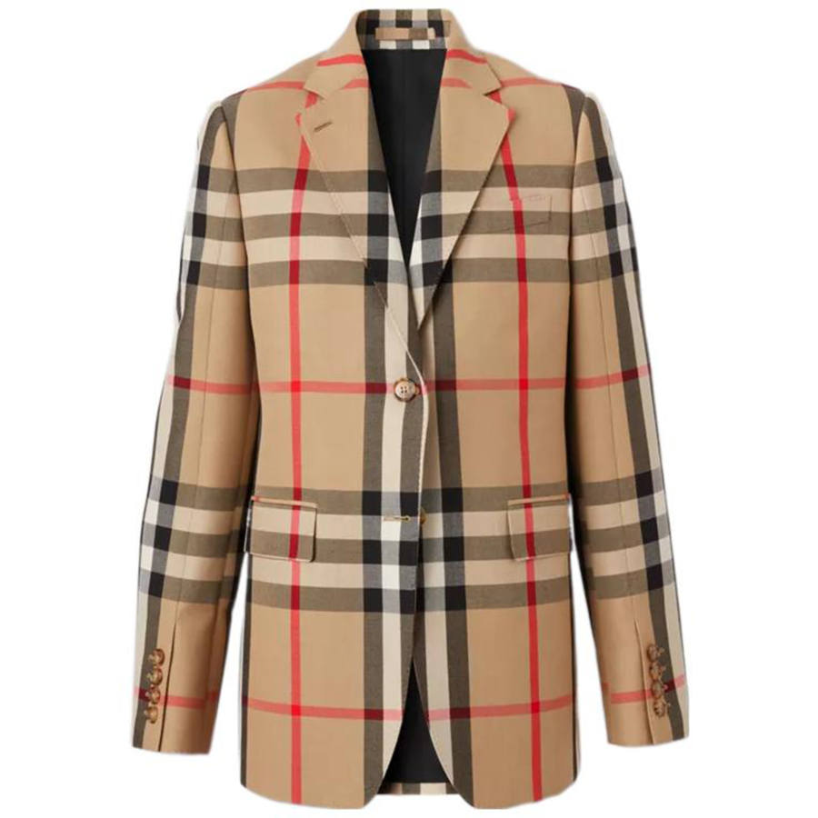 Burberry 【Previous Season】check wool-cotton jacquard tailored jacket