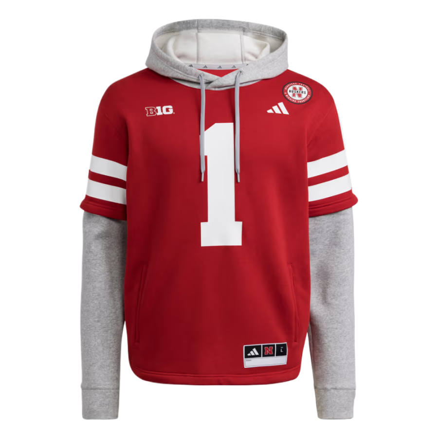 Adidas Adidas Free Shipping With AdiClub Nebraska Cornhuskers Football Jersey Hoodie
