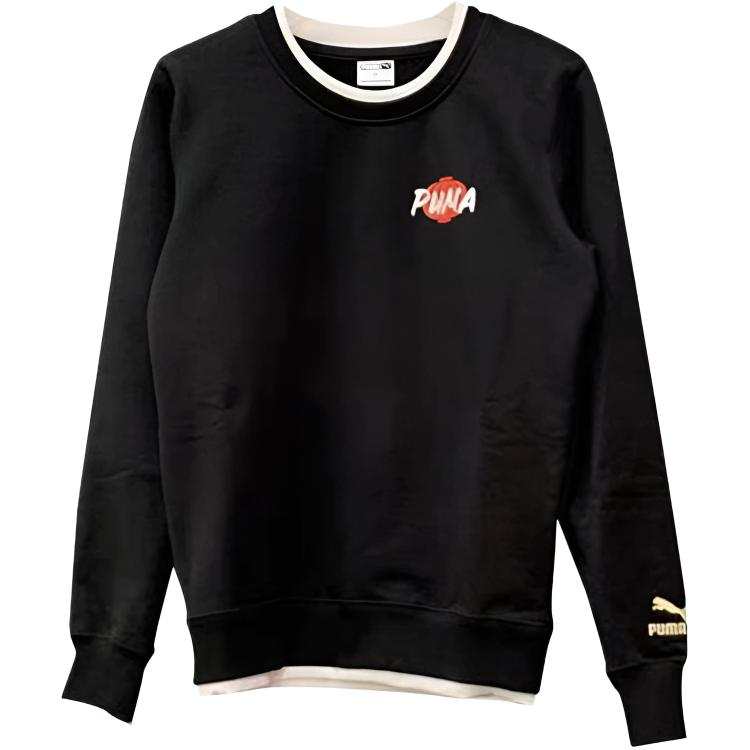 PUMA PUMA Sweatshirts Men's Black Crew Neck Moderate Regular