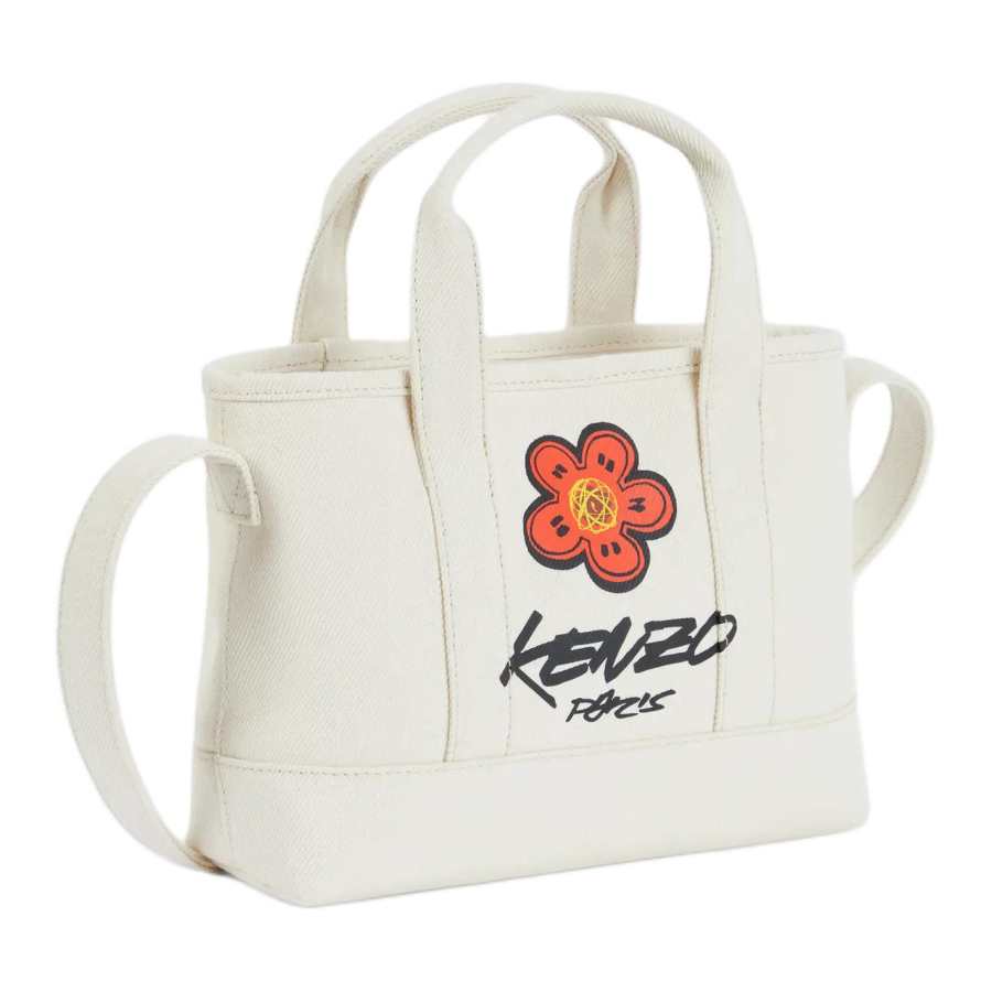 KENZO X Futura 2000 Collaboration Fabric Tote Bag, Shopping Bag, Shoulder Bag, Handbag Small Unisex Light Umber