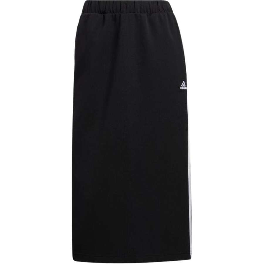 Adidas Adidas Knit Long Skirts Women's Black Moderate Mid Length Bodycon Skirt