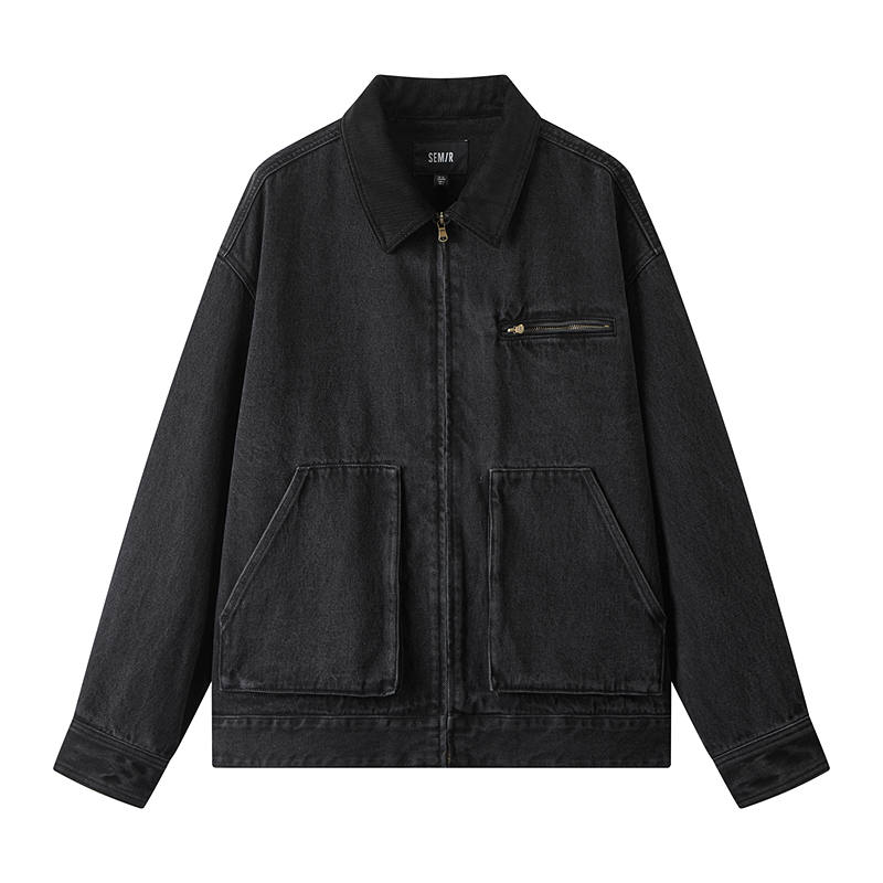 Semir Semir Denim Jackets Men's Lapel Moderate Workwear