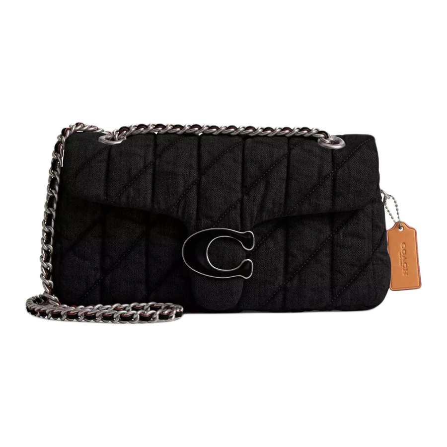 COACH Tabby Denim Crossbody Bag, Shoulder Bag Medium Women's Black