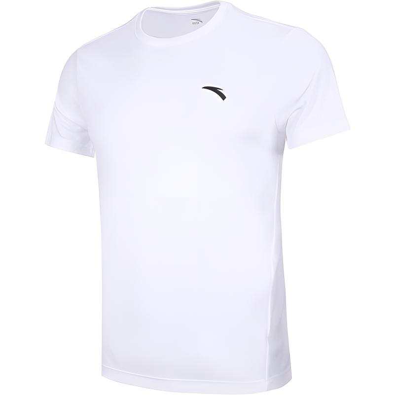 ANTA Sports Life Collection T Shirts Men's White Crew Neck Moderate Straight Fit