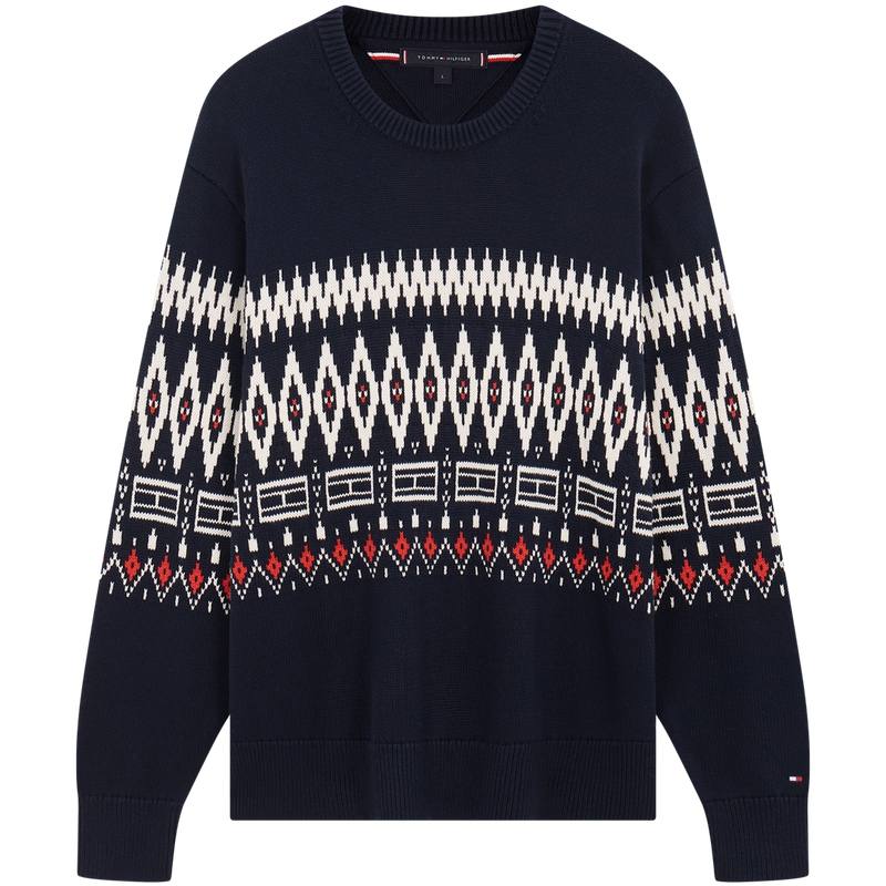 Tommy Hilfiger Knitwear Men's Navy Blue Print 0A4 Crew Neck Moderate Other