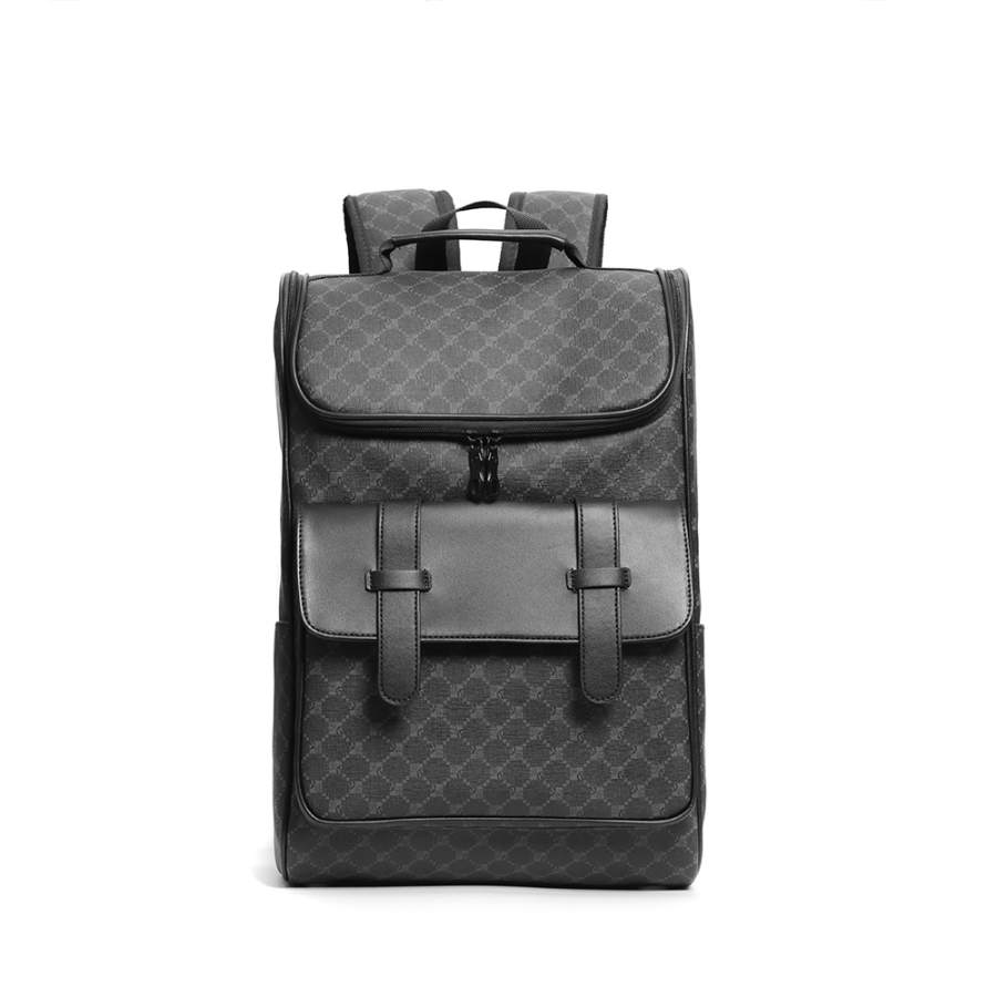 LAORENTOU LAORENTOU Synthetic Leather Backpack Regular Men's Black