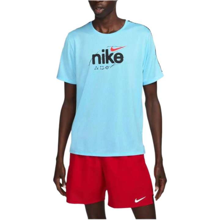 Nike Nike Dri FIT Miler D.Y.E T Shirt Men's Blue