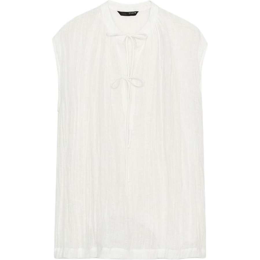 ZARA ZW Shirts Women's Frosted White Crew Neck Moderate