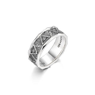 IDEAGEMER 925 Sterling Silver Adjustable Ring Opening Men's
