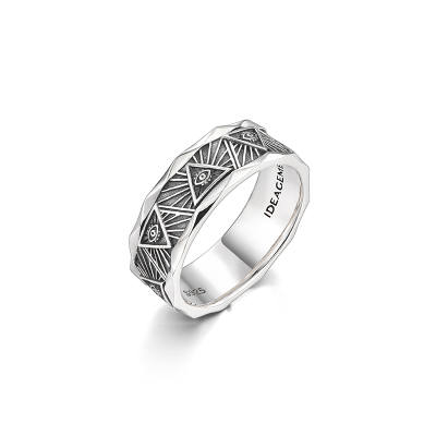 IDEAGEMER 925 Sterling Silver Adjustable Ring Opening Men's